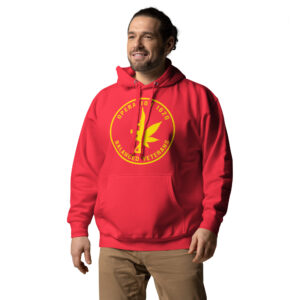 Unisex Hoodie Red with Yellow Logo